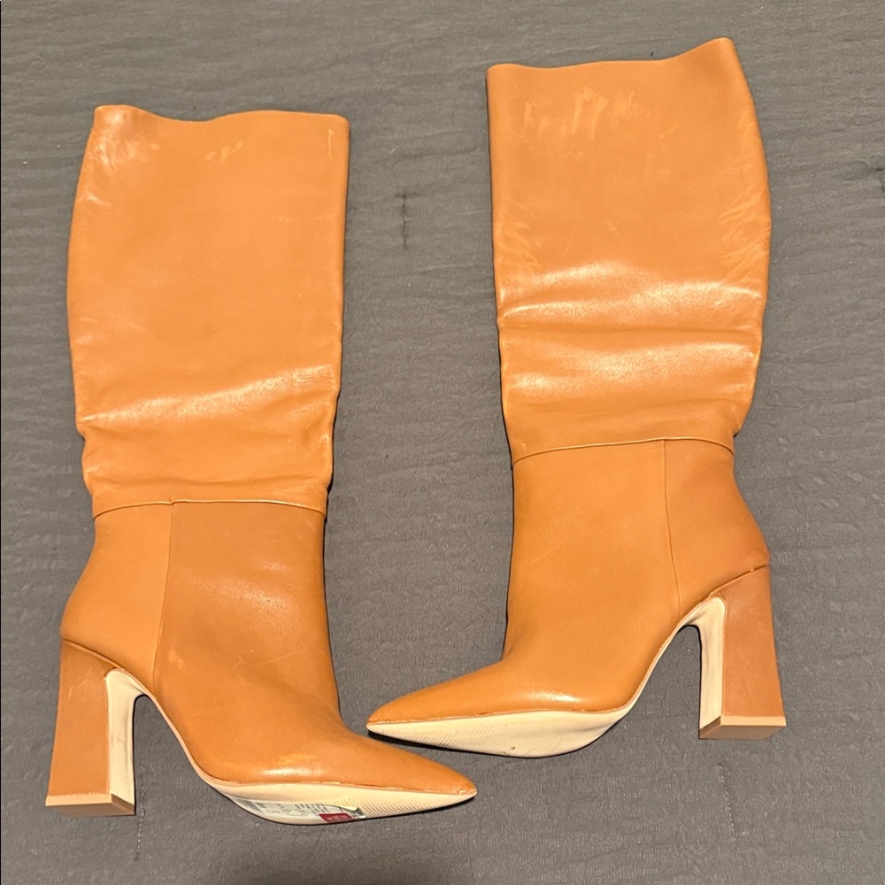Steve Madden Tan Leather Heeled Boots